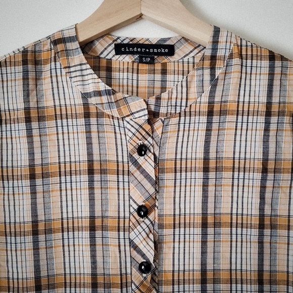 🇨🇦 Cinder + Smoke "Millry" tailored plaid shirt - Picture 3 of 4